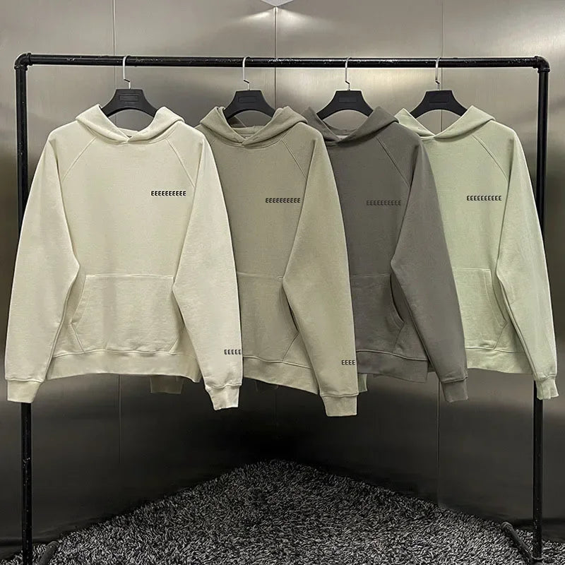 Season 8 Luxury Design Men's Hoodies Two Row Reflective Letter Logo High Street Loose Hoodie