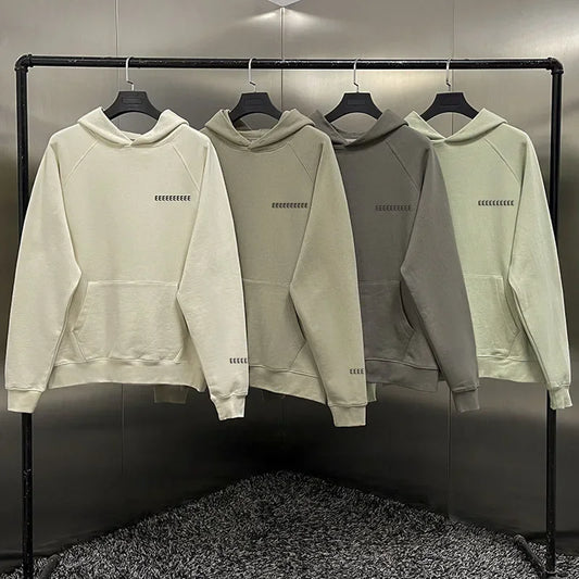 Season 8 Luxury Design Men's Hoodies Two Row Reflective Letter Logo High Street Loose Hoodie