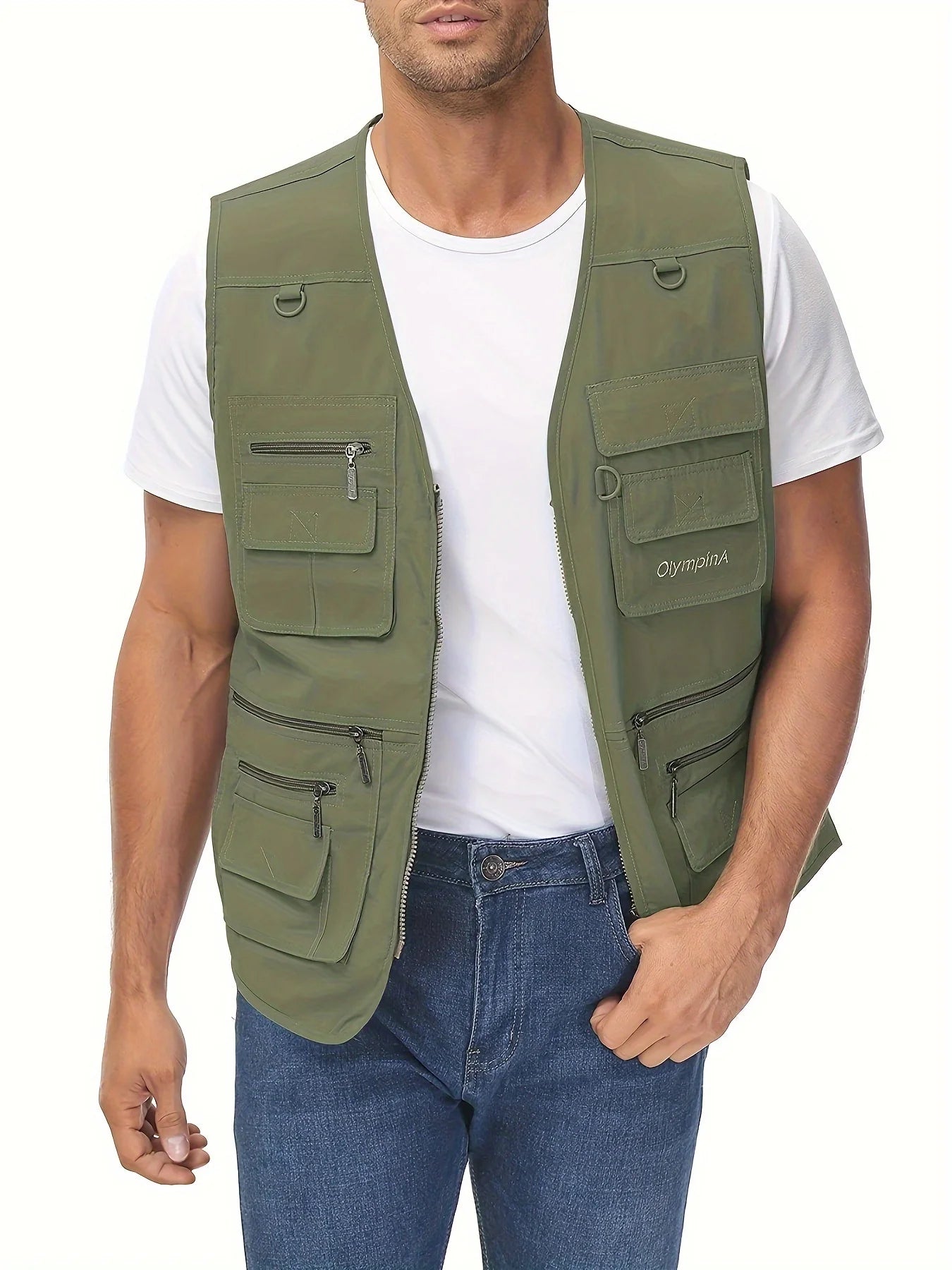 Men's Plus Size Fishing Vest Utility Travel Multi Pockets Outdoor Work Sports Summer Vest