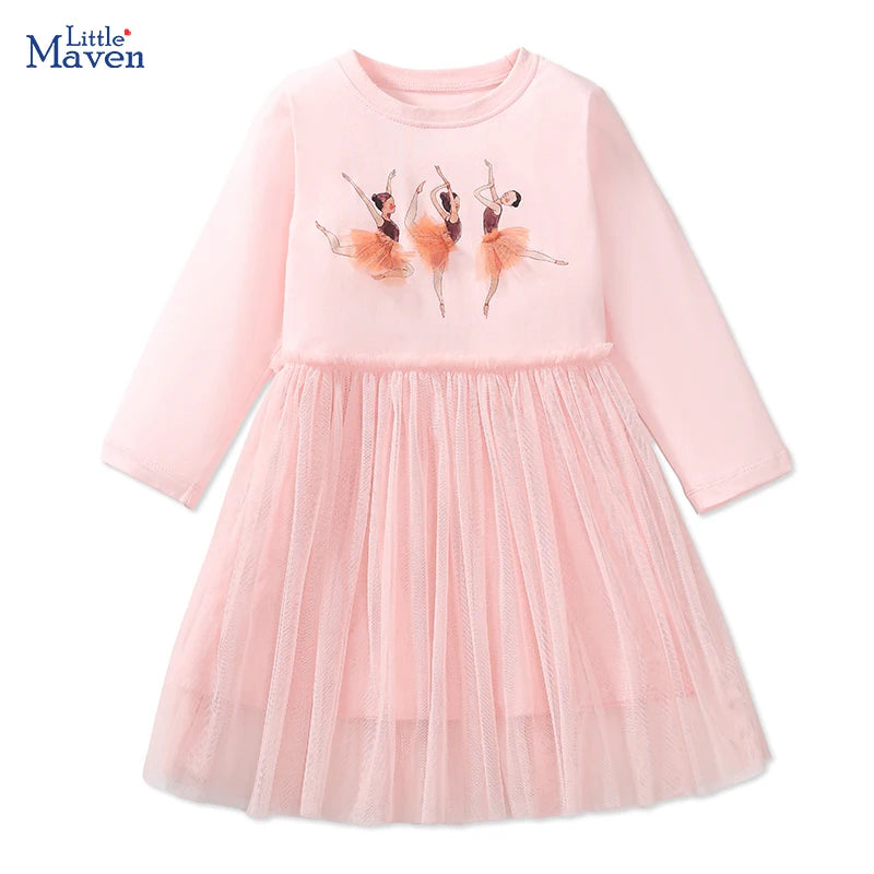 Little Maven Kids Clothes 2024 Autumn Cotton Dresses 2-7