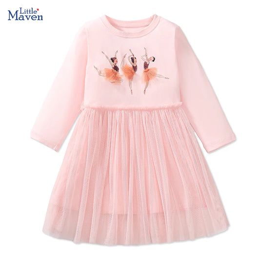 Little Maven Kids Clothes 2024 Autumn Cotton Dresses 2-7