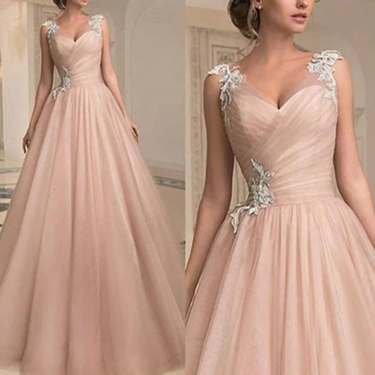 Elegant Evening Dresses For Women Lace Chiffon High Low Wedding Gown