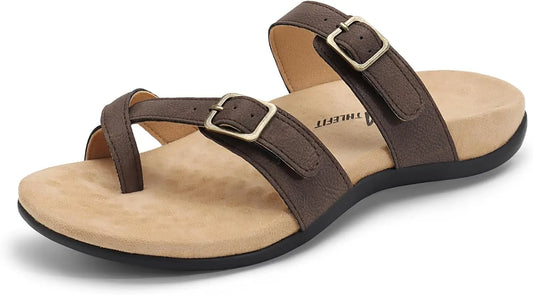 Orthopedic Sandals for Women Wide Width Adjustable Comfort Orthotic Flip Flops with Arch Support