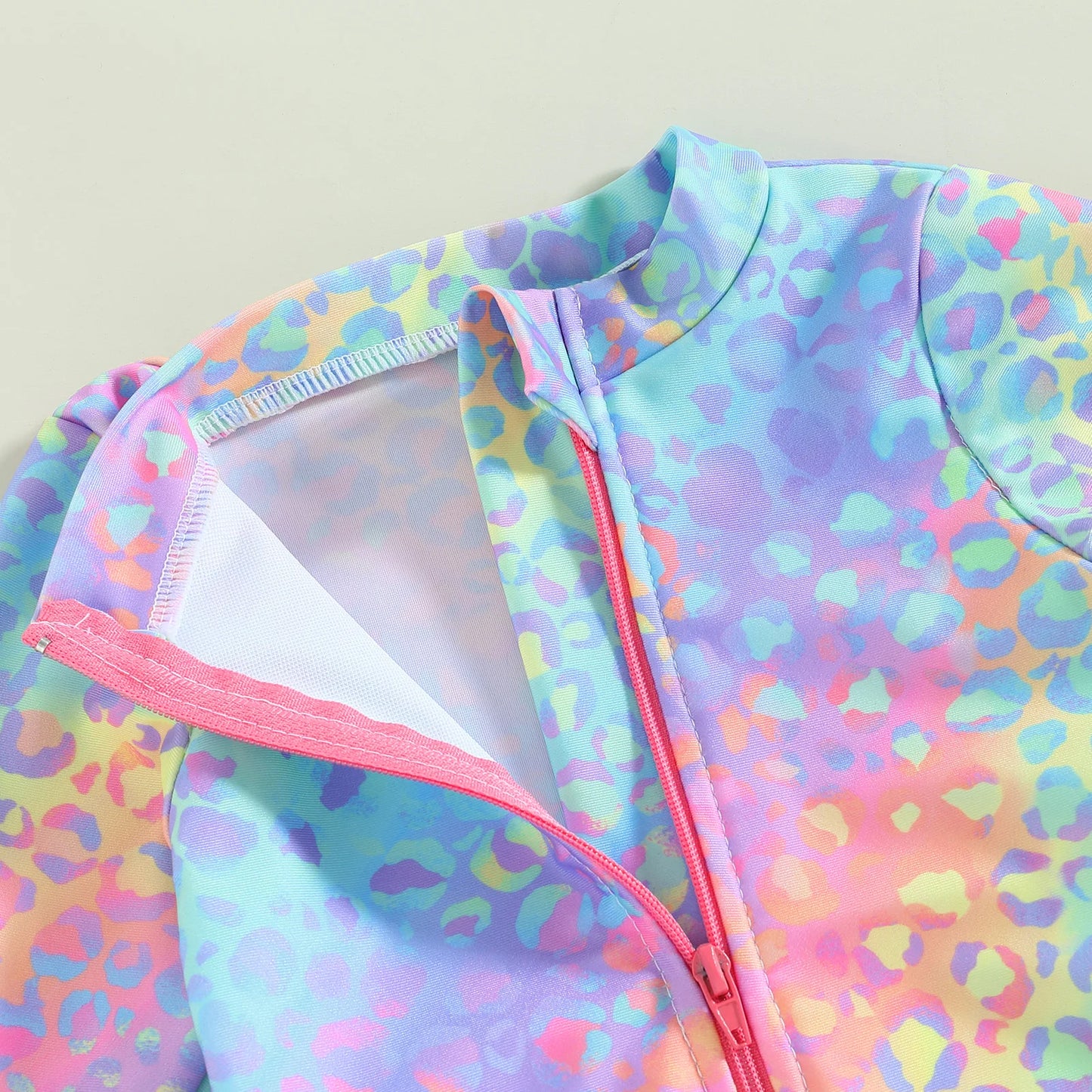 Citgeett Summer Toddler Girls Swimsuit Ruffle Long Sleeve Zipper Jumpsuit Beachwear Bodysuit