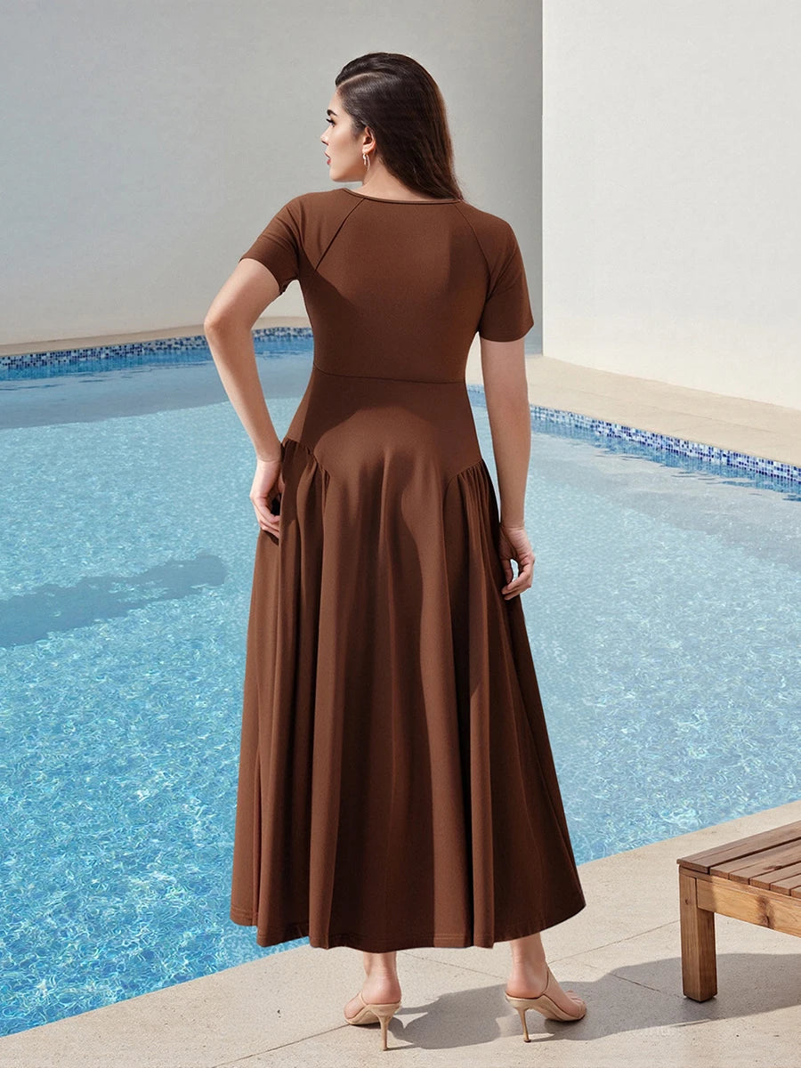 Women Plus Size Floral Print Maxi Dress Off Shoulder Ruffle Detail Elastic Waist Comfort