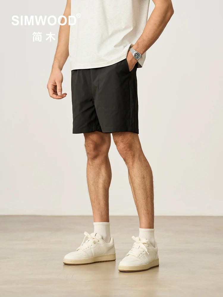 SIMWOOD 2025 Summer New Oversize 150gsm Quick-Dry Beach Shorts Men Plus Size  Basic Sports Short