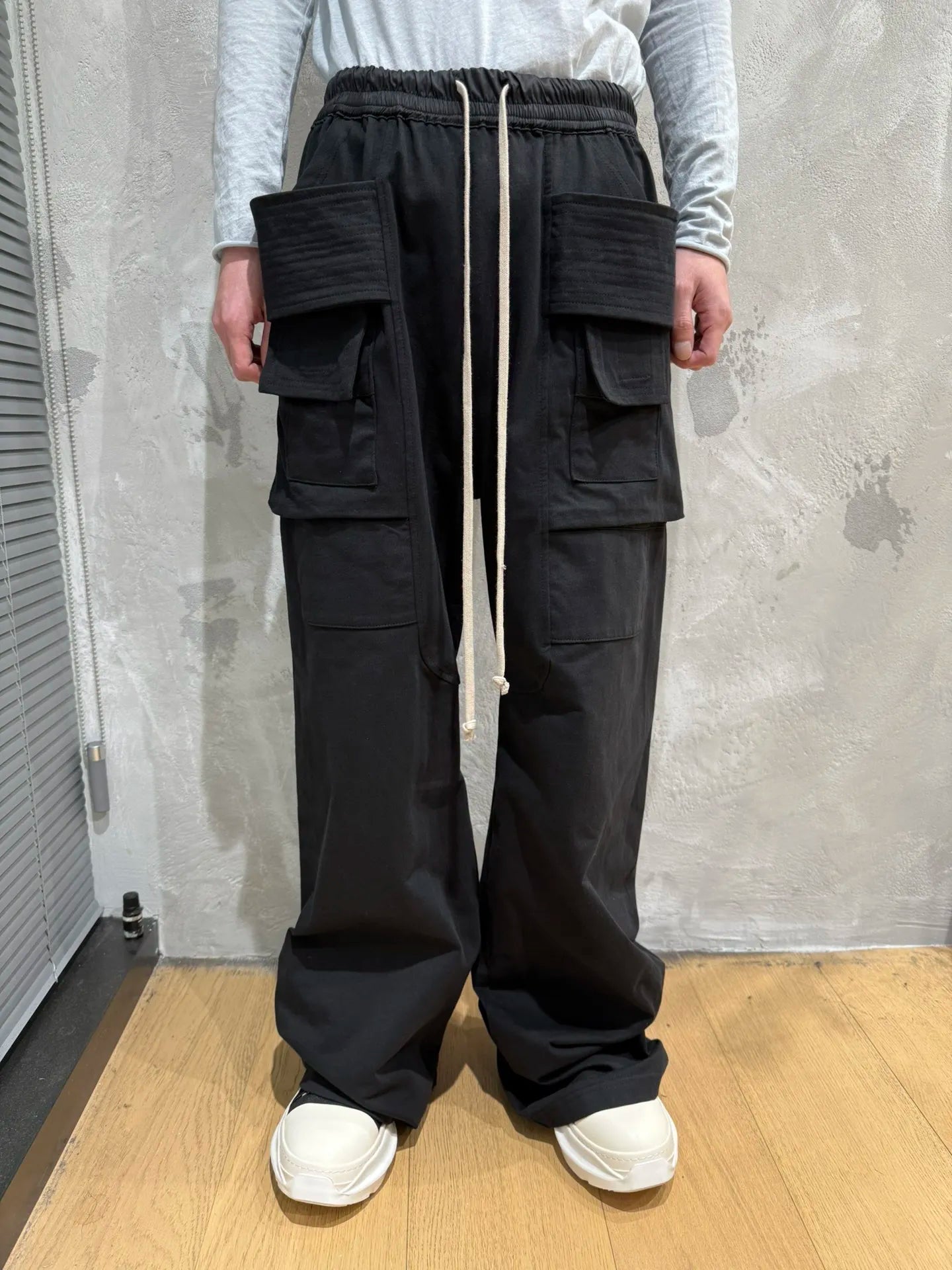 Owen Seak Men's Cargo Harem Pants Cotton Gothic Sweatpants Casual Autumn Cross Solid Black Long Pants Size XL