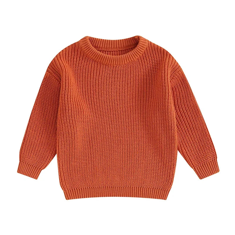 Lioraitiin Toddler Baby Knit Sweater Round Neck Long Sleeve Pullover Sweatshirt for Fall and Winter