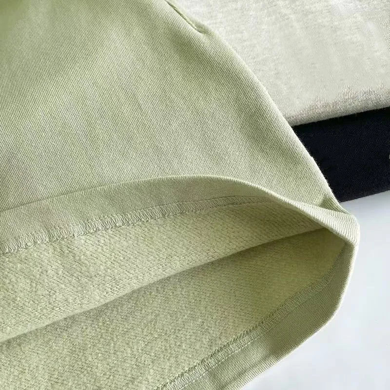 Trendy Brand Men's Cotton Shorts with Double Row Flocking Letter Logo High Street Loose Fit