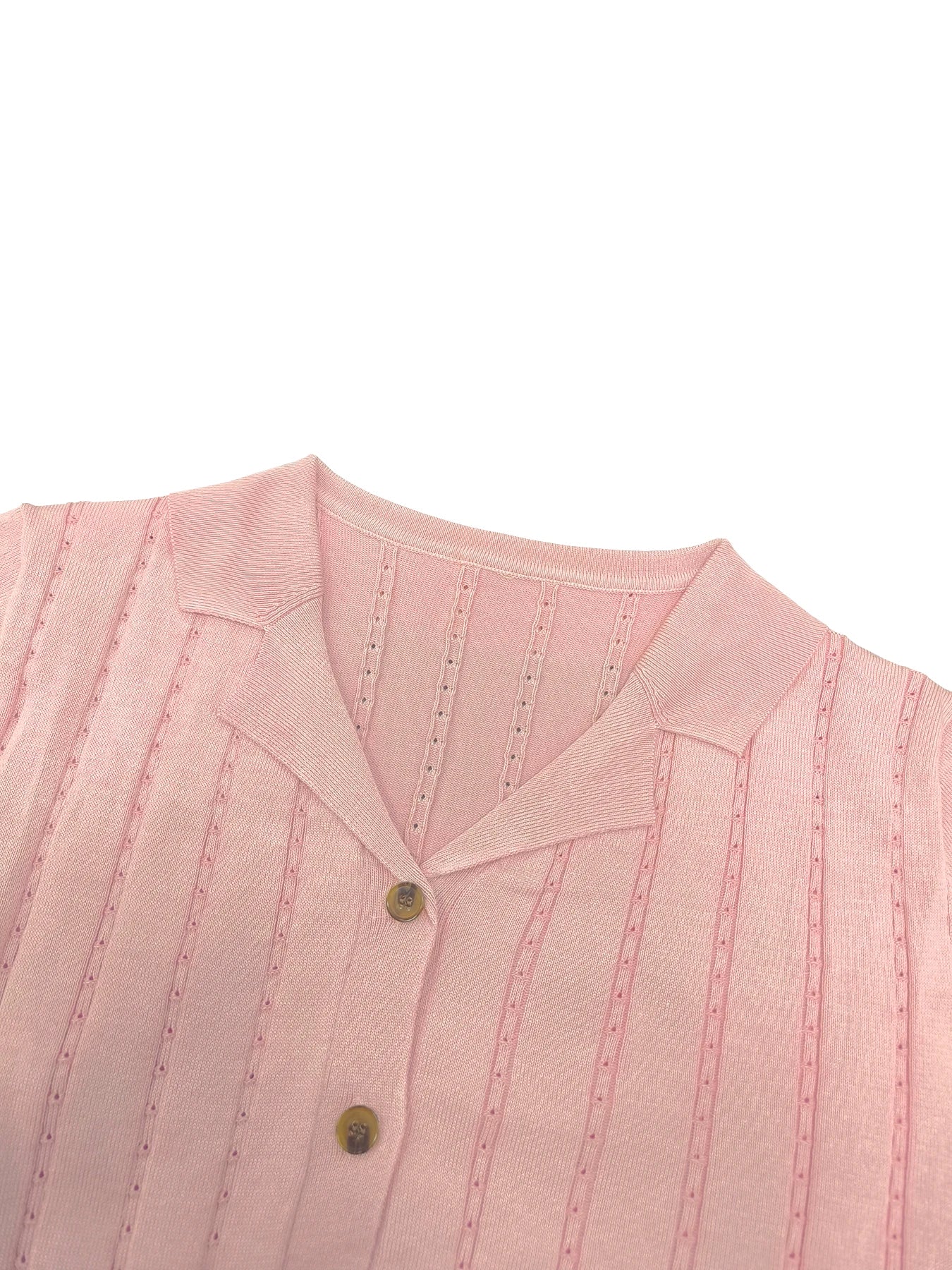 Summer Clothes Men's V Neck Textured Retro Button Front Knit Cardigan Regular Fit Plain Short Sleeve Collared Top