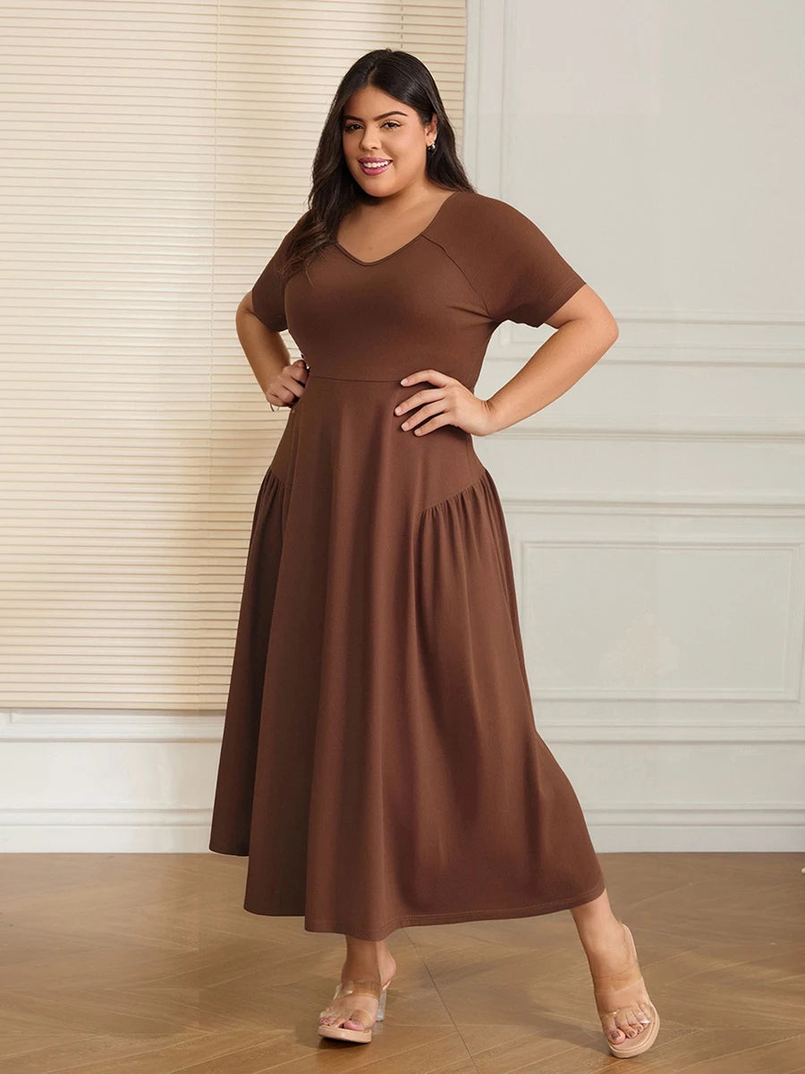 Women Plus Size Floral Print Maxi Dress Off Shoulder Ruffle Detail Elastic Waist Comfort