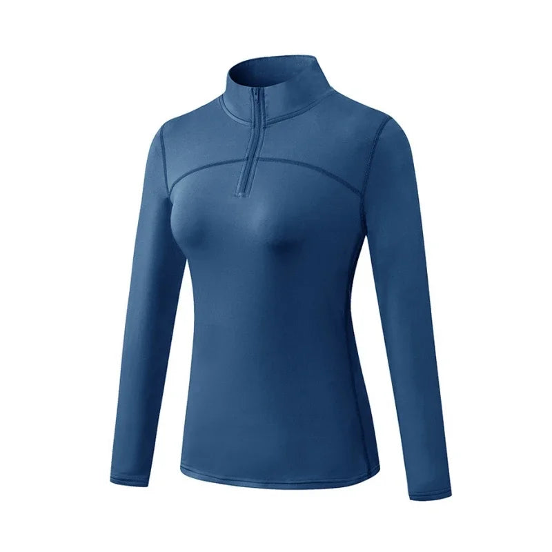 Winter Warm Plus Velvet Long Sleeve T Shirts for Women Outdoor Running Basketball Sports Tops Home Fitness Yoga Thermal