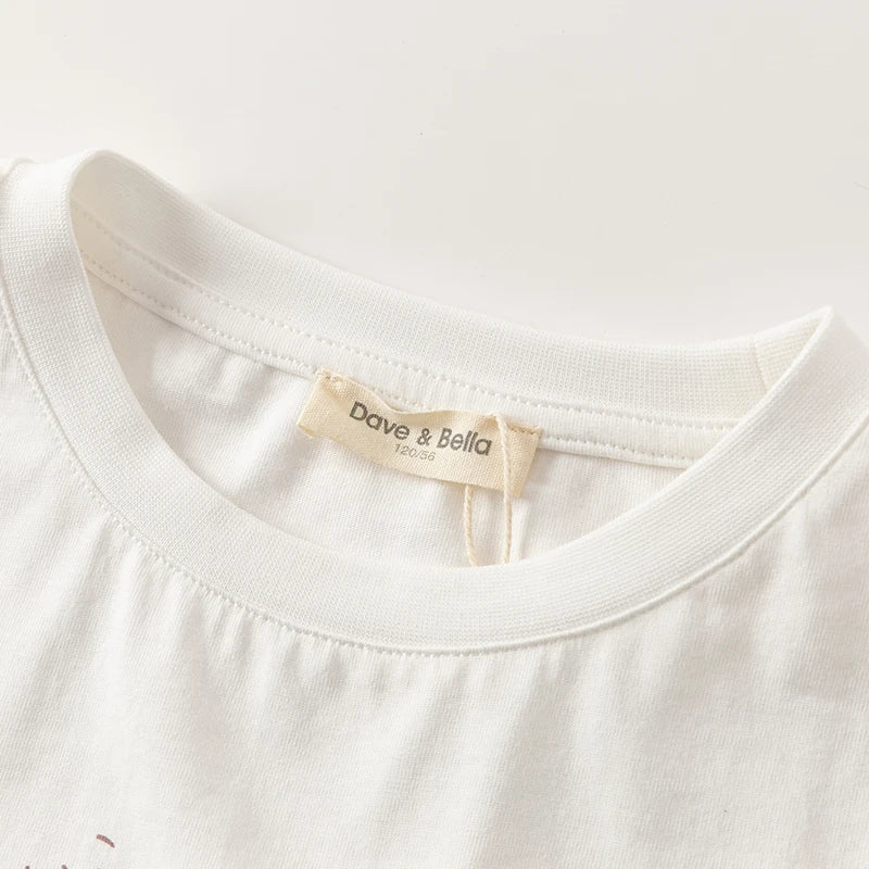 Dave Bella Casual Short Sleeve Cotton T-Shirt for Girls