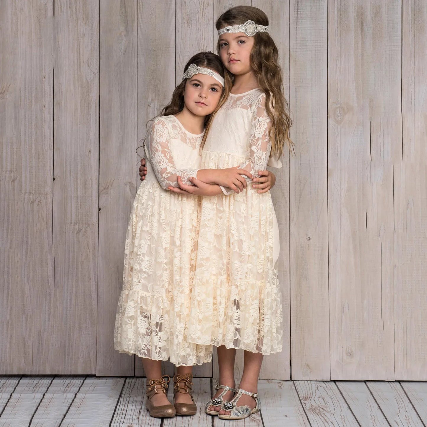 1st Birthday Outfit Girls Lace Dress with Tie Belt Chic Long Flower Girl Bubble Dress for Children Ages 1 to 3 Years