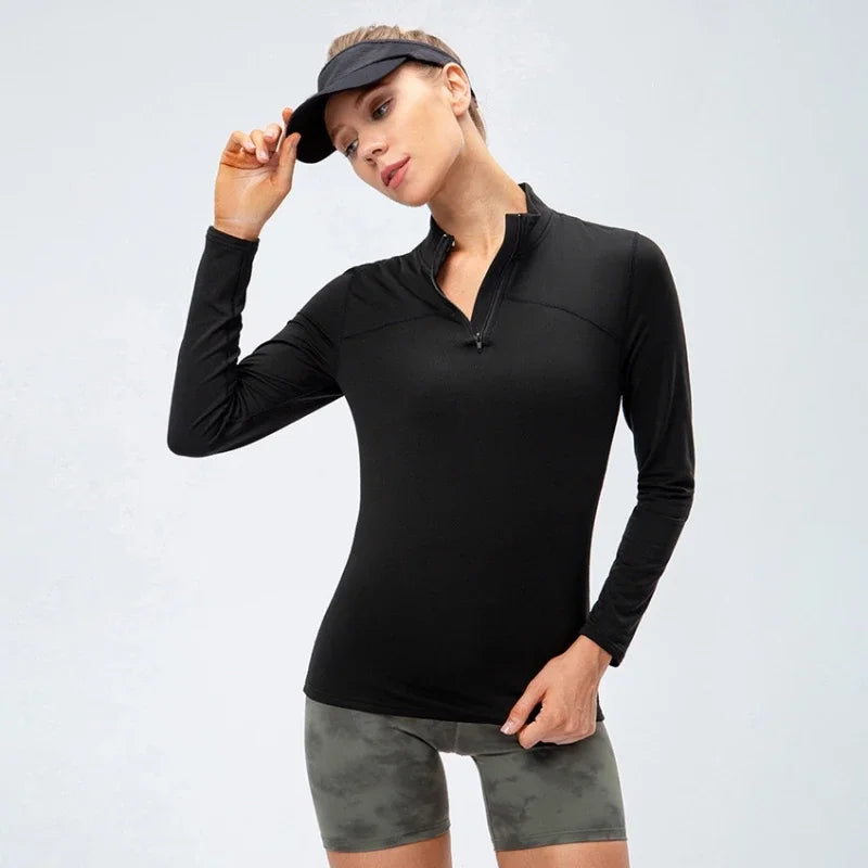 Winter Warm Plus Velvet Long Sleeve T Shirts for Women Outdoor Running Basketball Sports Tops Home Fitness Yoga Thermal