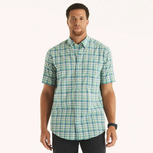 Nautica Mens Big and Tall Sustainably Crafted Plaid Short Sleeve Shirt