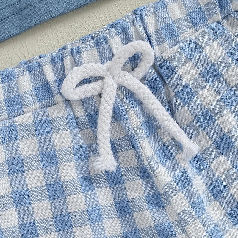 Infant Boy s Casual Outfit with Embroidered T-shirt Set