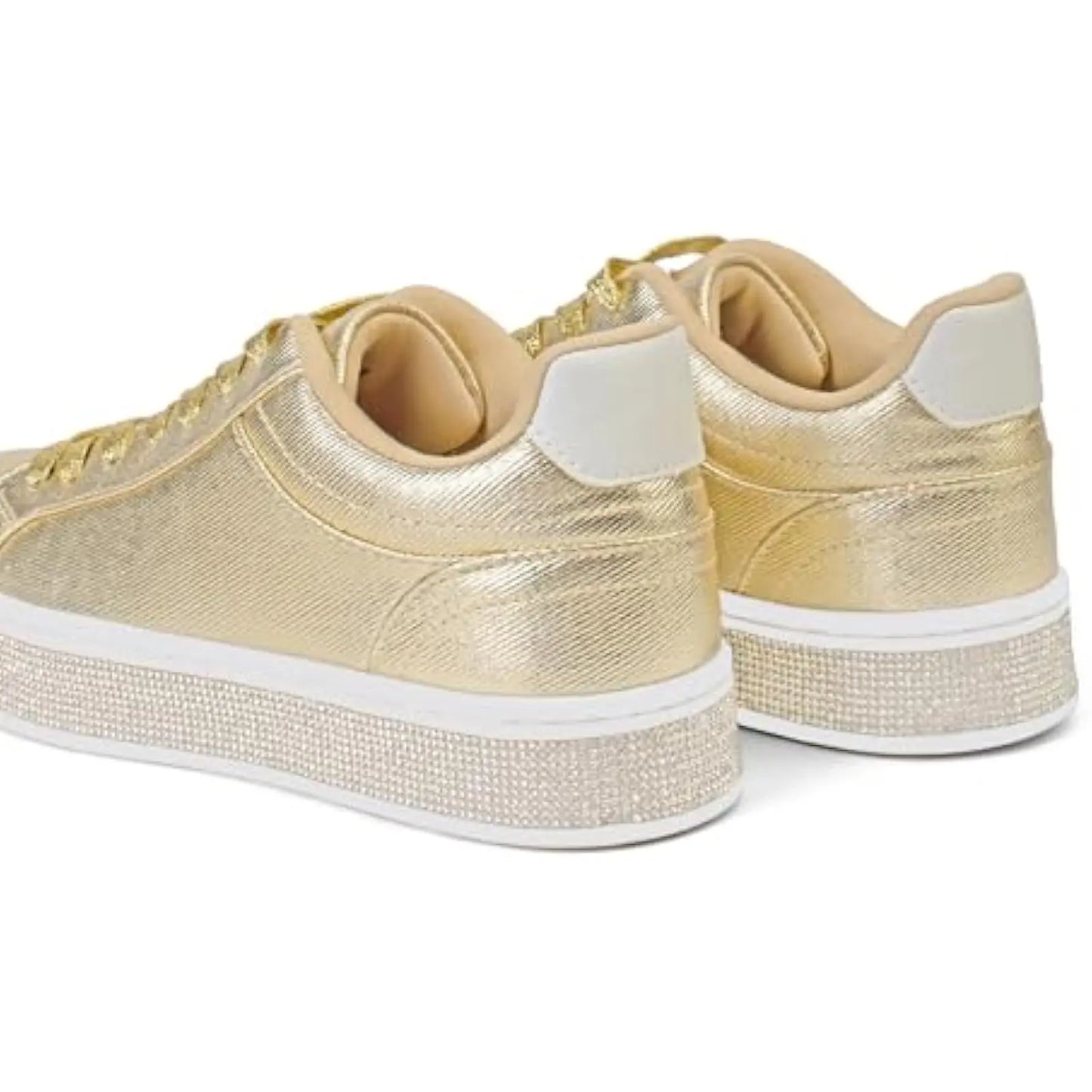 Comfortable Women's Sparkly Glitter Rhinestone Platform Tennis Shoes