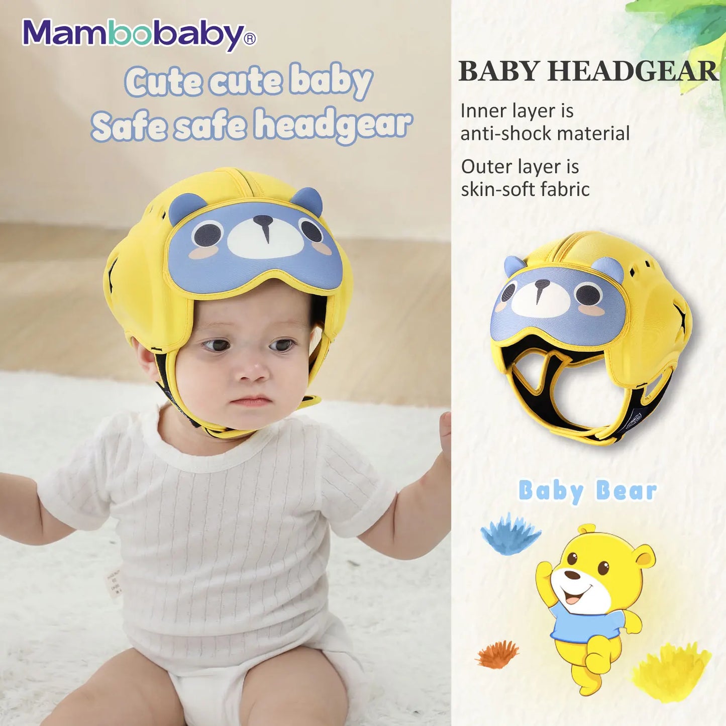 Mambobaby Safe Anti-Shock Baby Helmet for Infant Safety