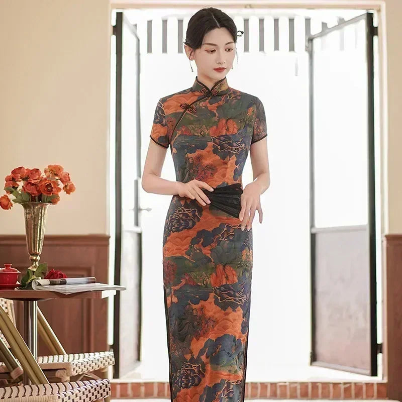 Ethnic Style Vintage Qipao Dresses For Women New Fashion