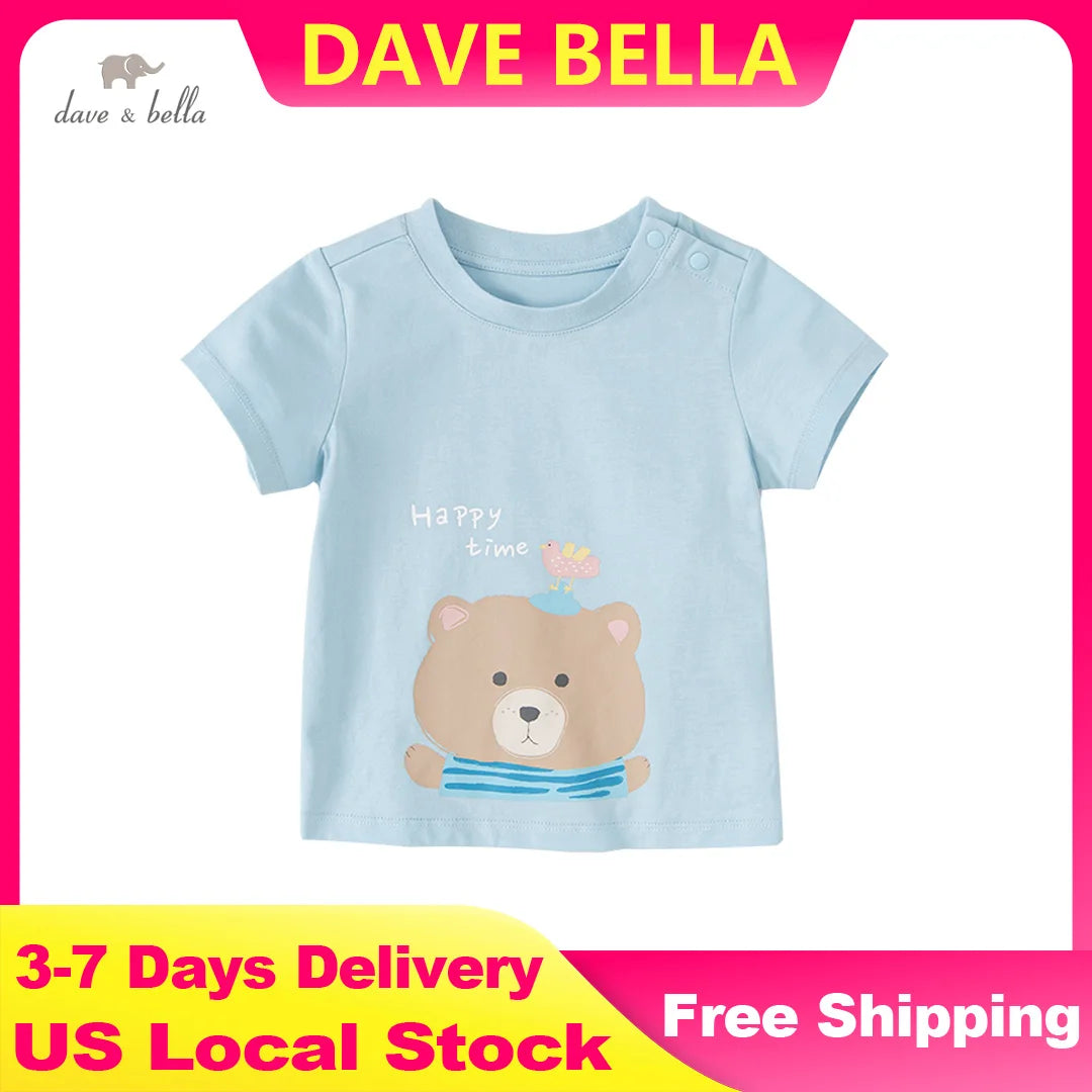 Dave Bella Boys Girls T-Shirts Short-Sleeve Casual Tee