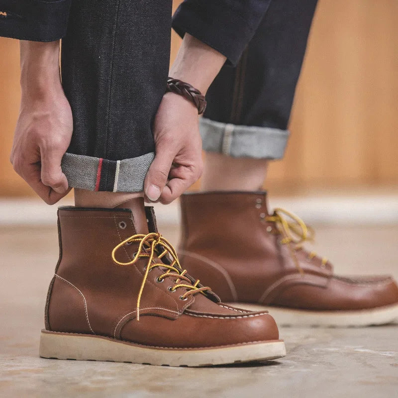 Maden Retro 14.5OZ Selvage Denim Jeans for Men Mid Waisted Regular Fit Straight Pants with YKK Zipper Size 28 to 38