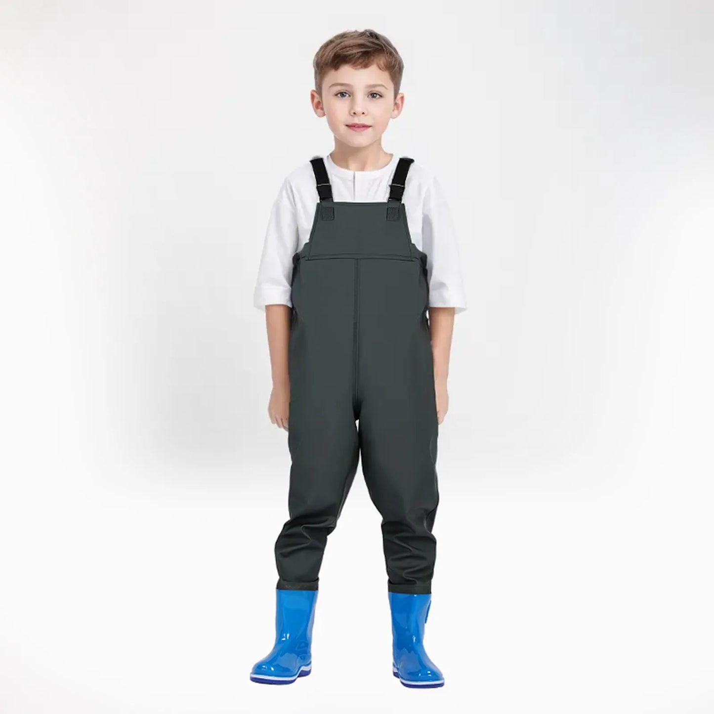 Kids Chest Waders Youth Fishing Waders Waterproof Hunting Waders for Toddlers and Children with Rain Boots Jumpsuit Trousers
