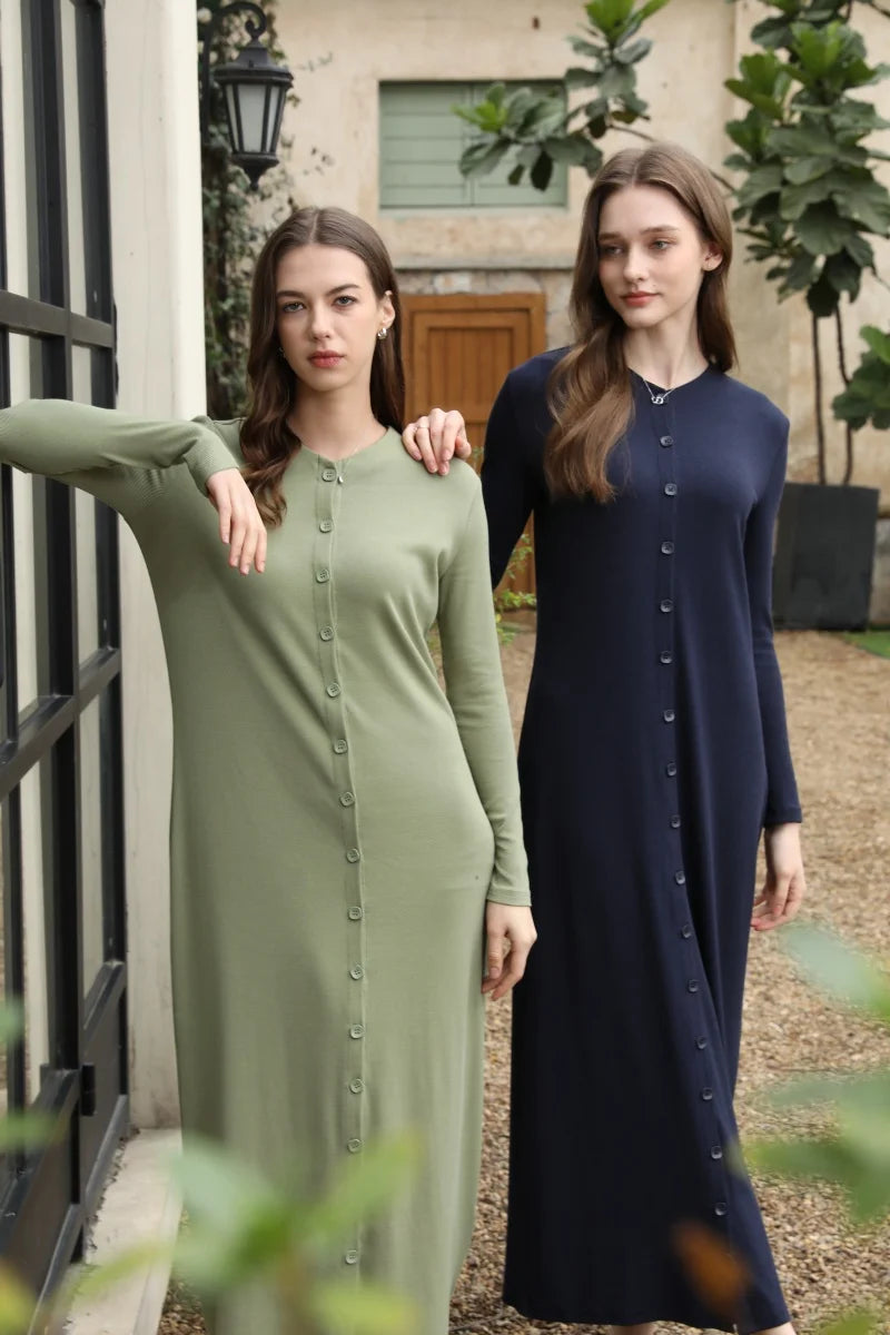 AS 2025 summer woman dress comfortable ribbing maxi button dress  lady clothes