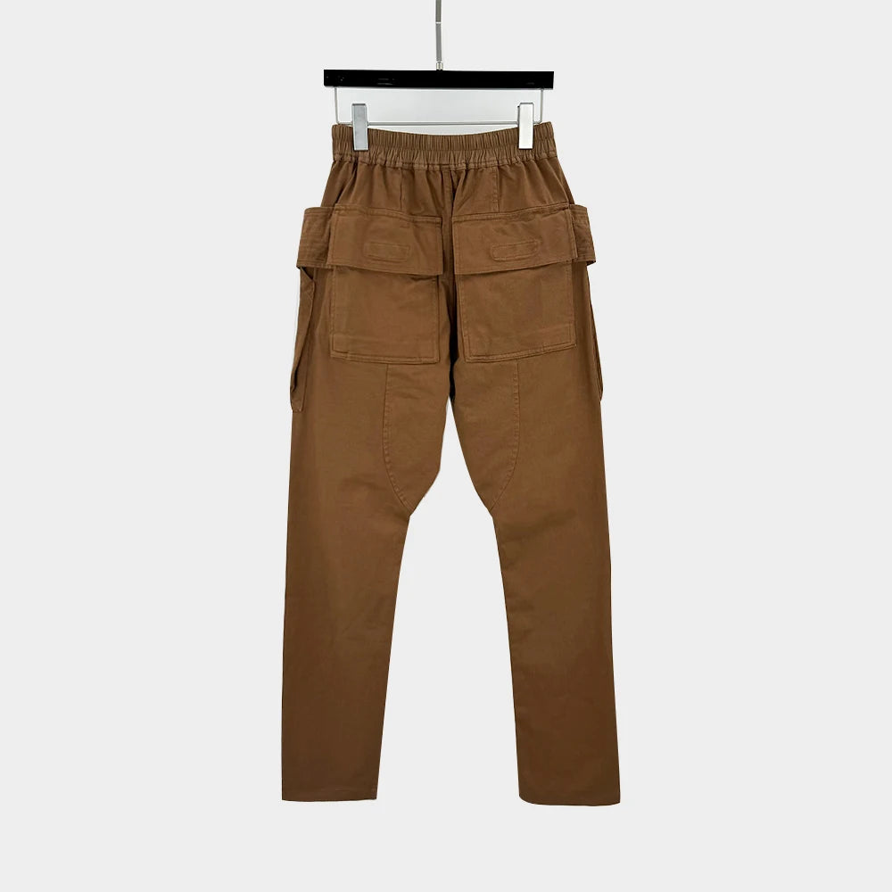 Owen Seak Men's Cargo Harem Pants Cotton Gothic Sweatpants Casual Autumn Cross Solid Black Long Pants Size XL