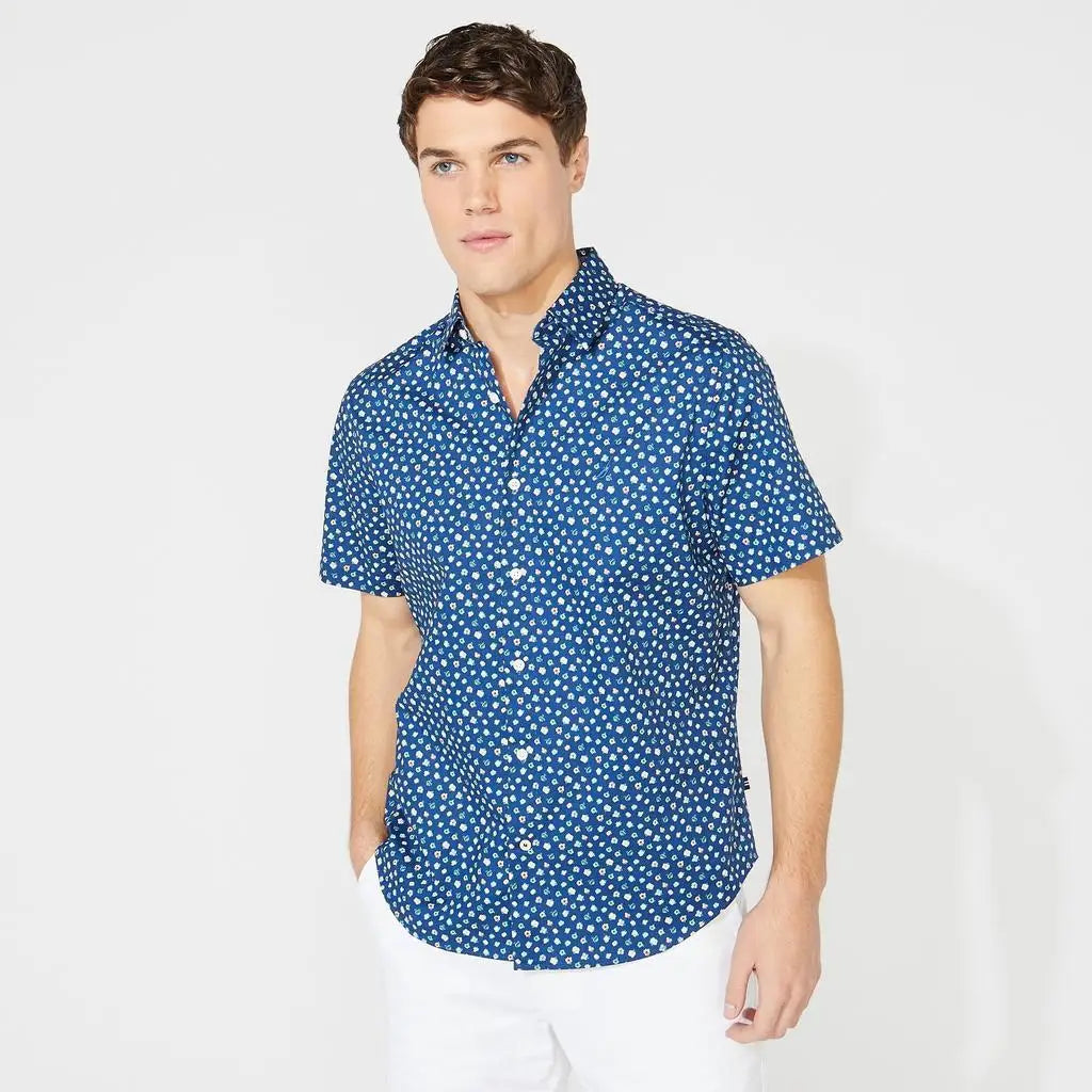 Nautica Men's Big and Tall Classic Fit Floral Print Casual Shirt