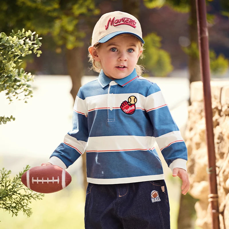 Dave Bella Boys Long Sleeve Spring Polo Shirts DB3241668