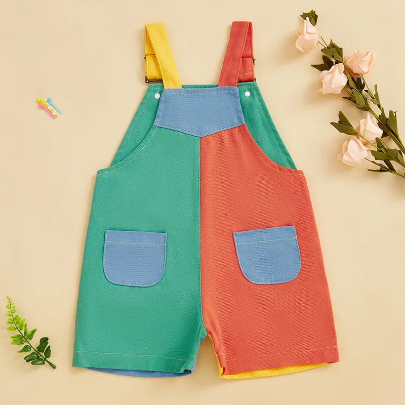 Infant Baby Denim Overalls Jumpsuit with Adjustable Straps