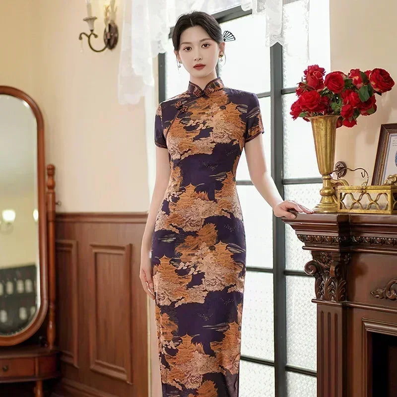 Ethnic Style Vintage Qipao Dresses For Women New Fashion