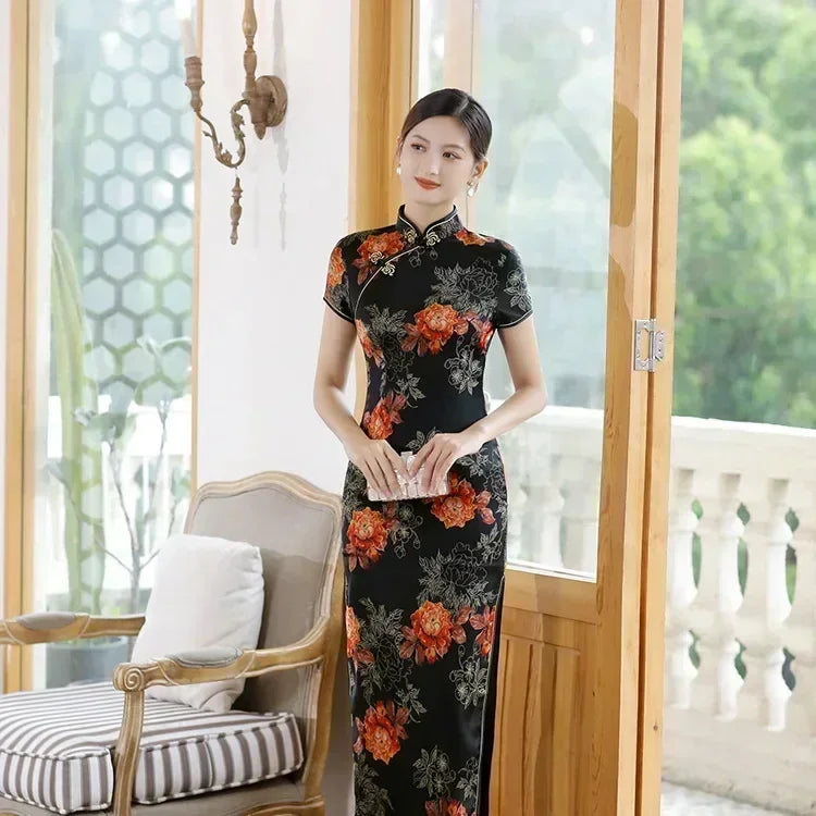 Ethnic Style Vintage Qipao Dresses For Women New Fashion