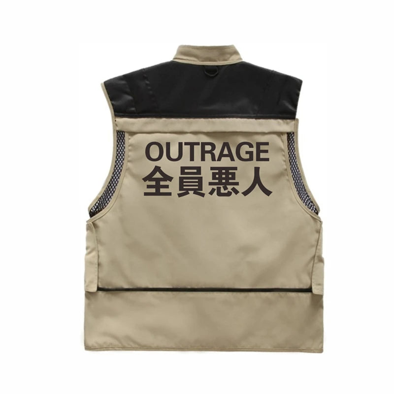 11 BYBB Dark Cargo Vest for Men Sleeveless Jacket Casual Coat Autumn Summer DG153