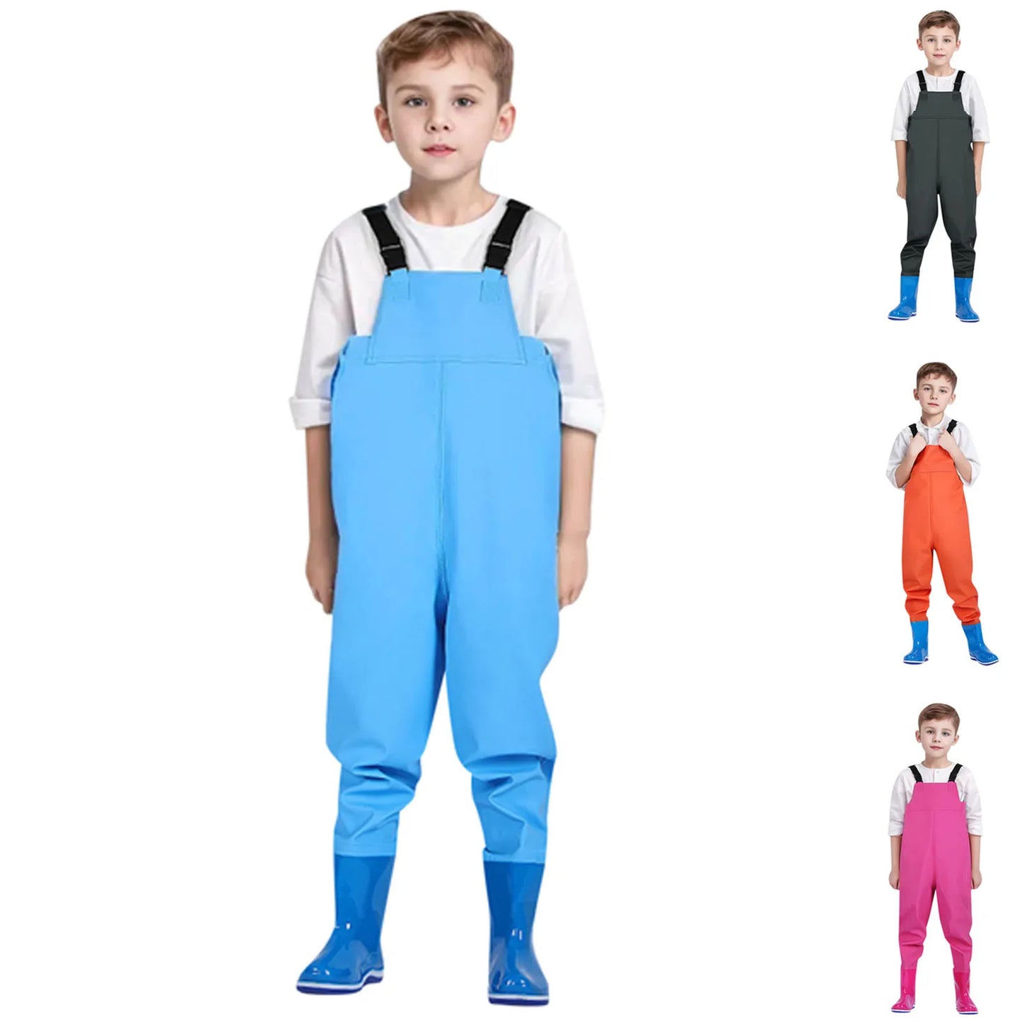 Kids Chest Waders Youth Fishing Waders Waterproof Hunting Waders for Toddlers and Children with Rain Boots Jumpsuit Trousers