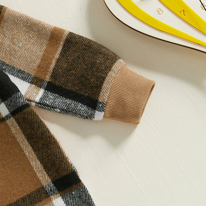 Kids Baby Boy Autumn Clothes Outfits Plaid Print Set 2 Piece