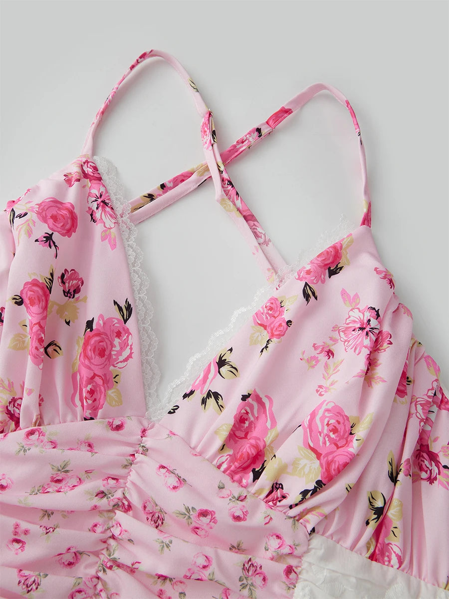 Elegant Boho Chic Maxi Dress with Floral Print for Summer