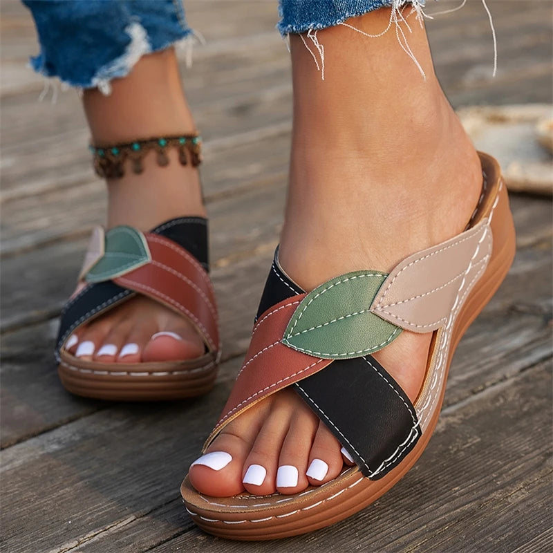 Women's Summer Fashion Wedge Sandals Slide Outdoor Footwear Party Sandalias Mujer