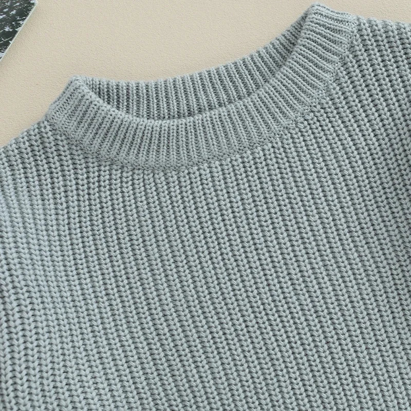 Lioraitiin Toddler Baby Knit Sweater Round Neck Long Sleeve Pullover Sweatshirt for Fall and Winter