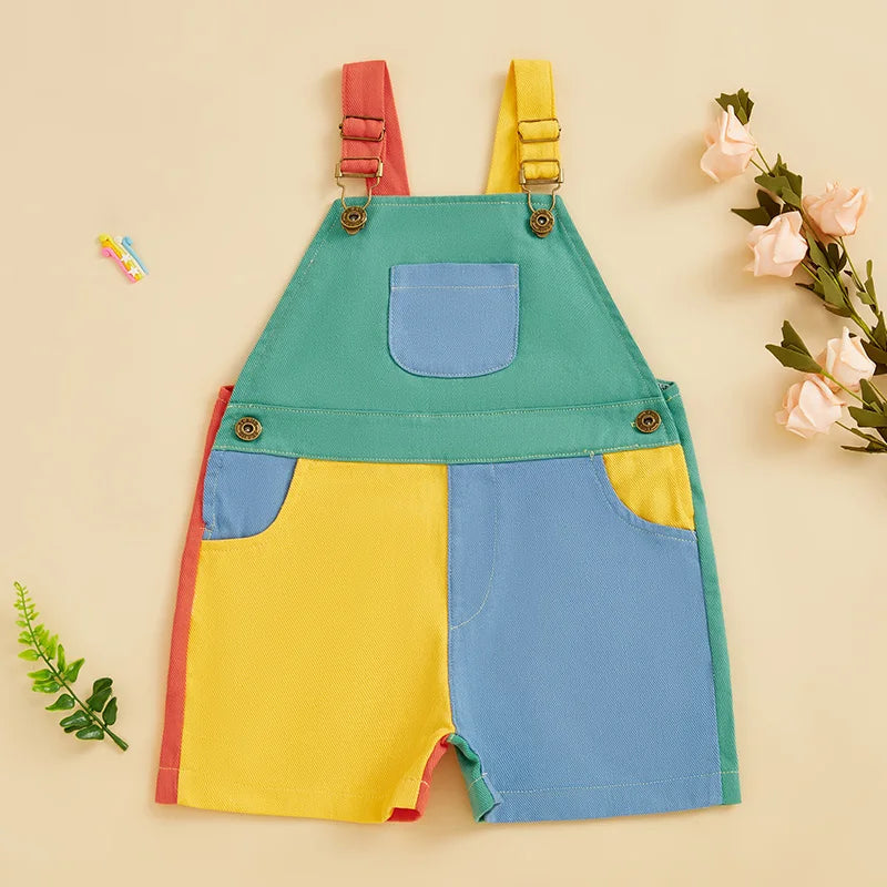 Infant Baby Denim Overalls Jumpsuit with Adjustable Straps