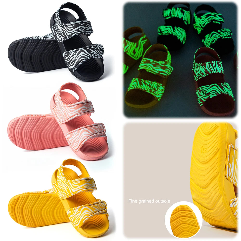 Toddler Boys Girls Luminous Water Sandals Adjustable Straps Open Toe Sport Sandals Summer Shoes
