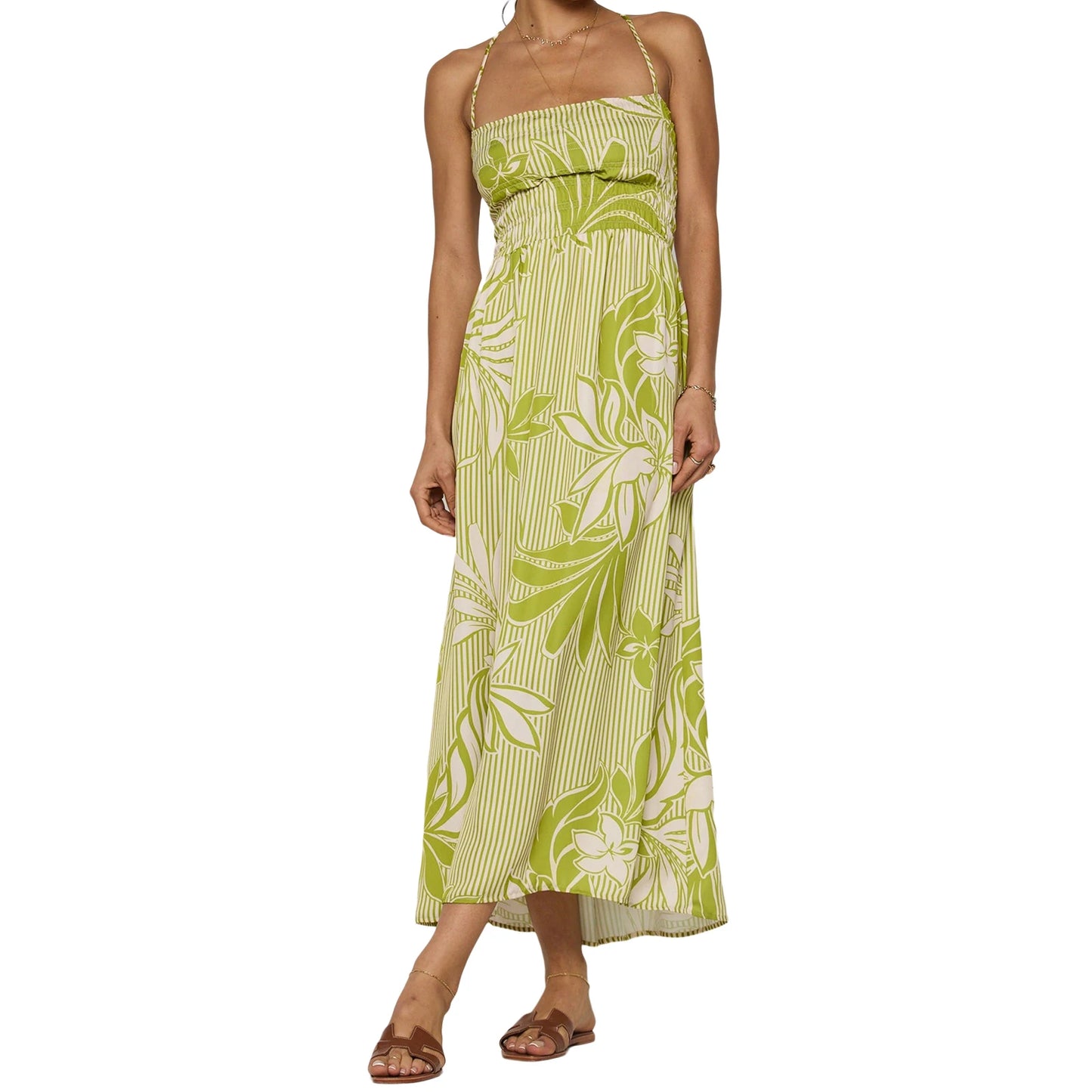 Elegant Maxi Dress with Boho Floral Print Adjustable Spaghetti Straps and Flowy Silhouette for Summer Beach Wedding