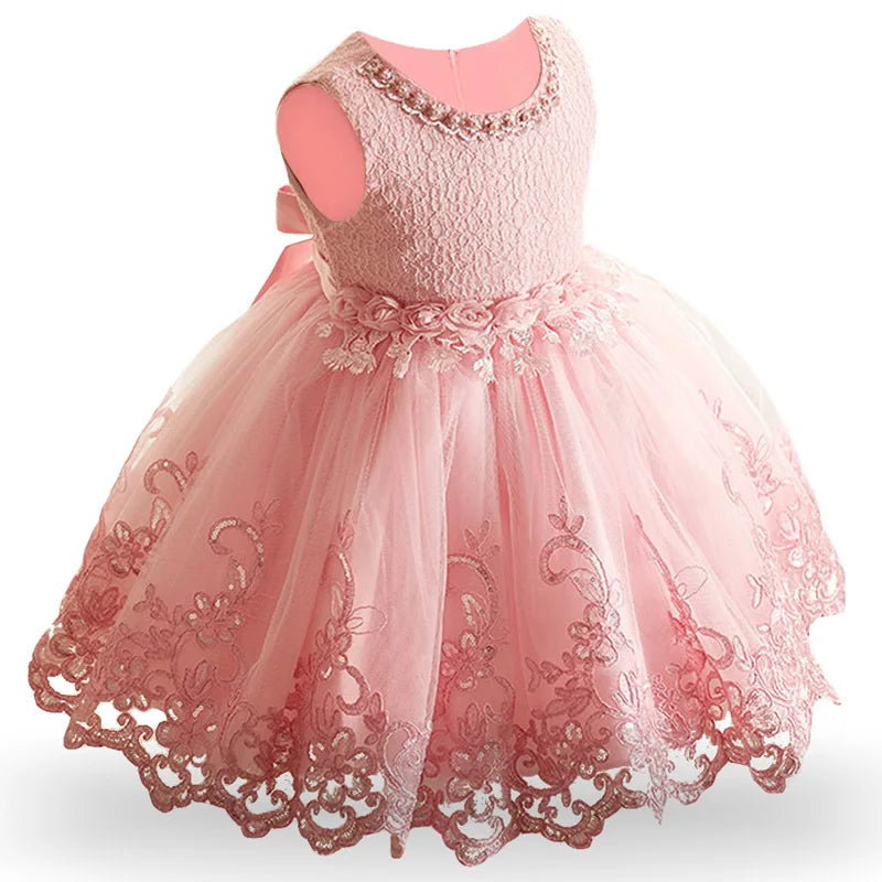 Embroidery Baby Girls Sequin Tutu Dress Toddler Kids