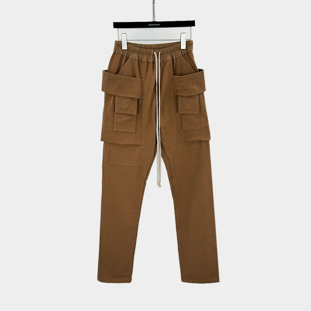 Owen Seak Men's Cargo Harem Pants Cotton Gothic Sweatpants Casual Autumn Cross Solid Black Long Pants Size XL