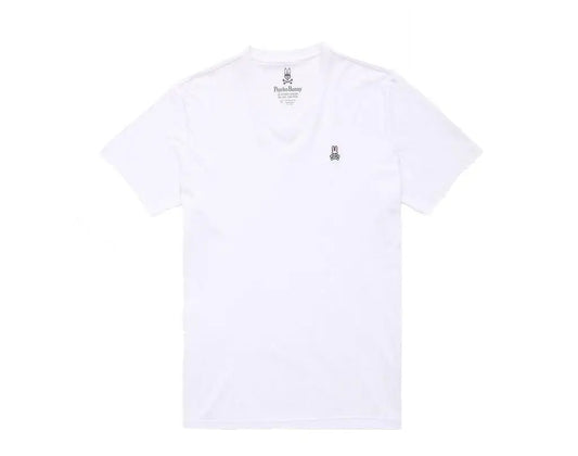 Psycho Bunny Classic V Neck White Men's Big and Tall Tee Shirt B9U100ARPC WHT