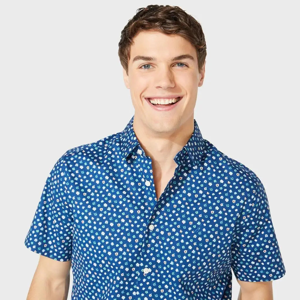 Nautica Men's Big and Tall Classic Fit Floral Print Casual Shirt