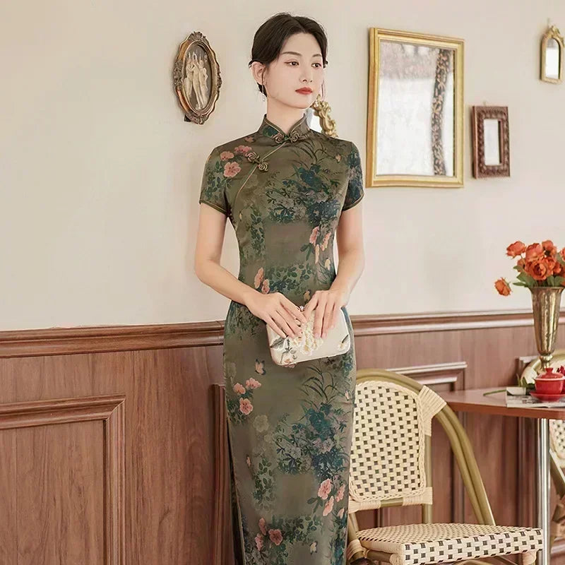 Ethnic Style Vintage Qipao Dresses For Women New Fashion