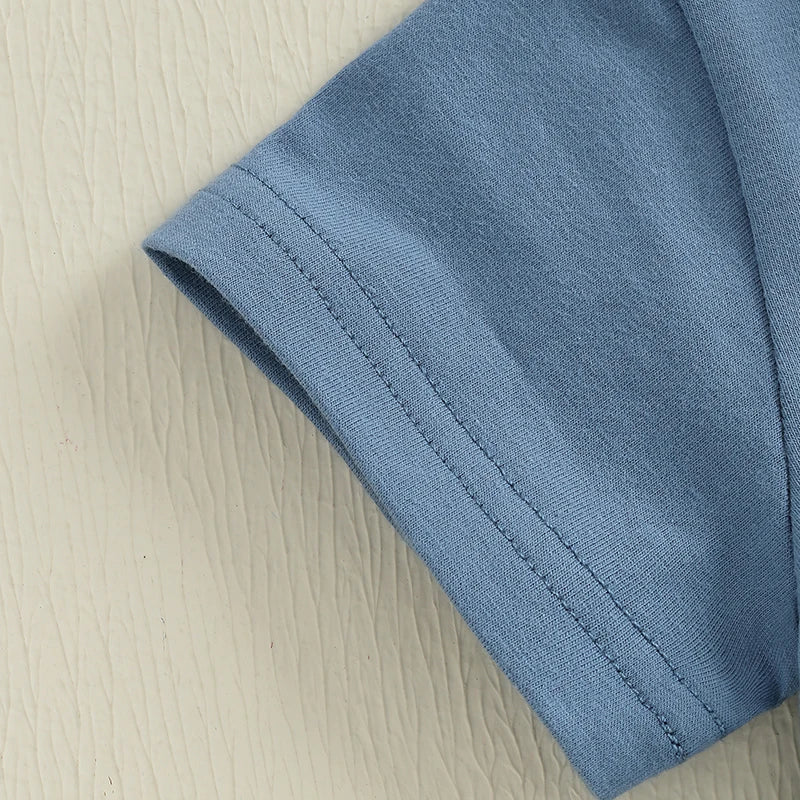 Infant Boy s Casual Outfit with Embroidered T-shirt Set