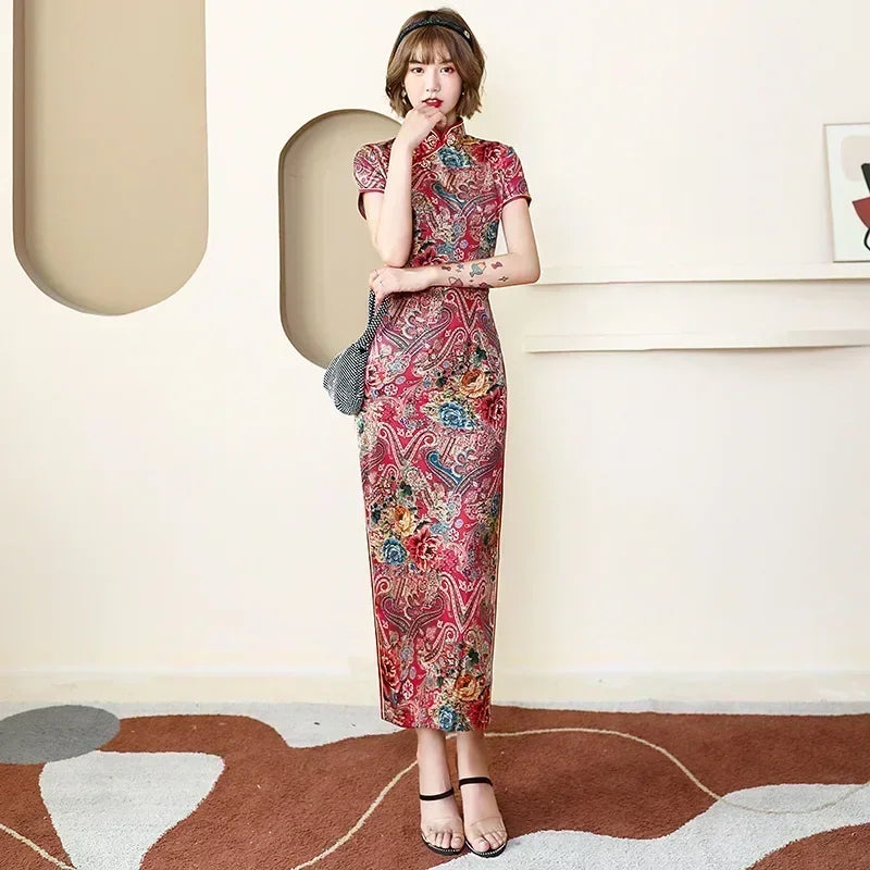 Ethnic Style Vintage Qipao Dresses For Women New Fashion